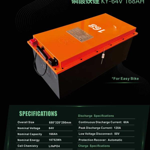 kinyear lithium battery 64V 168AH